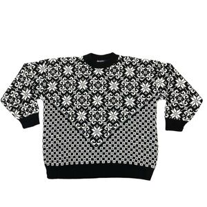 Vintage American Pride Sweater Geometric Snowflake Holiday Size 2XL 18W